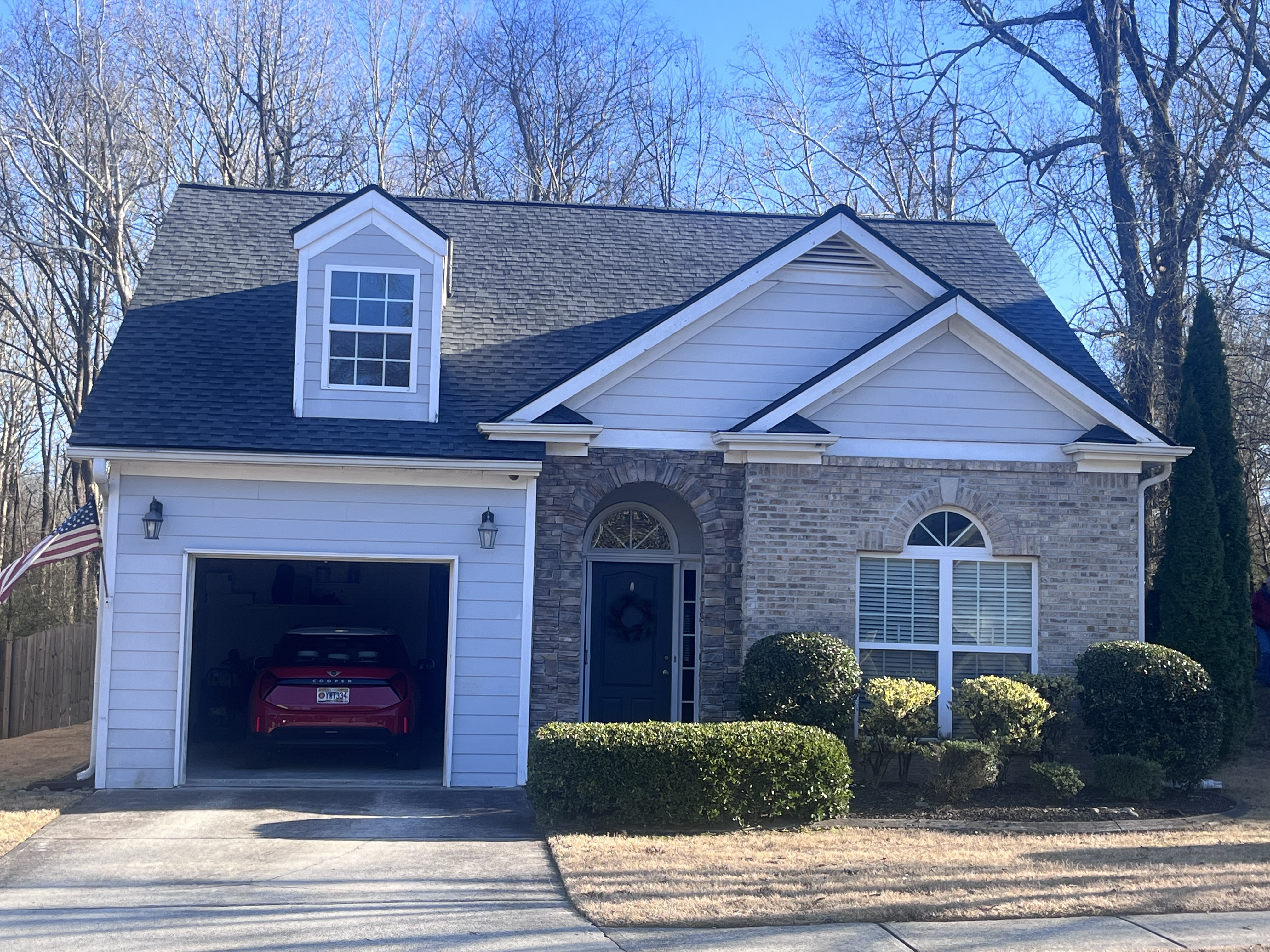 Completed residential roofing project