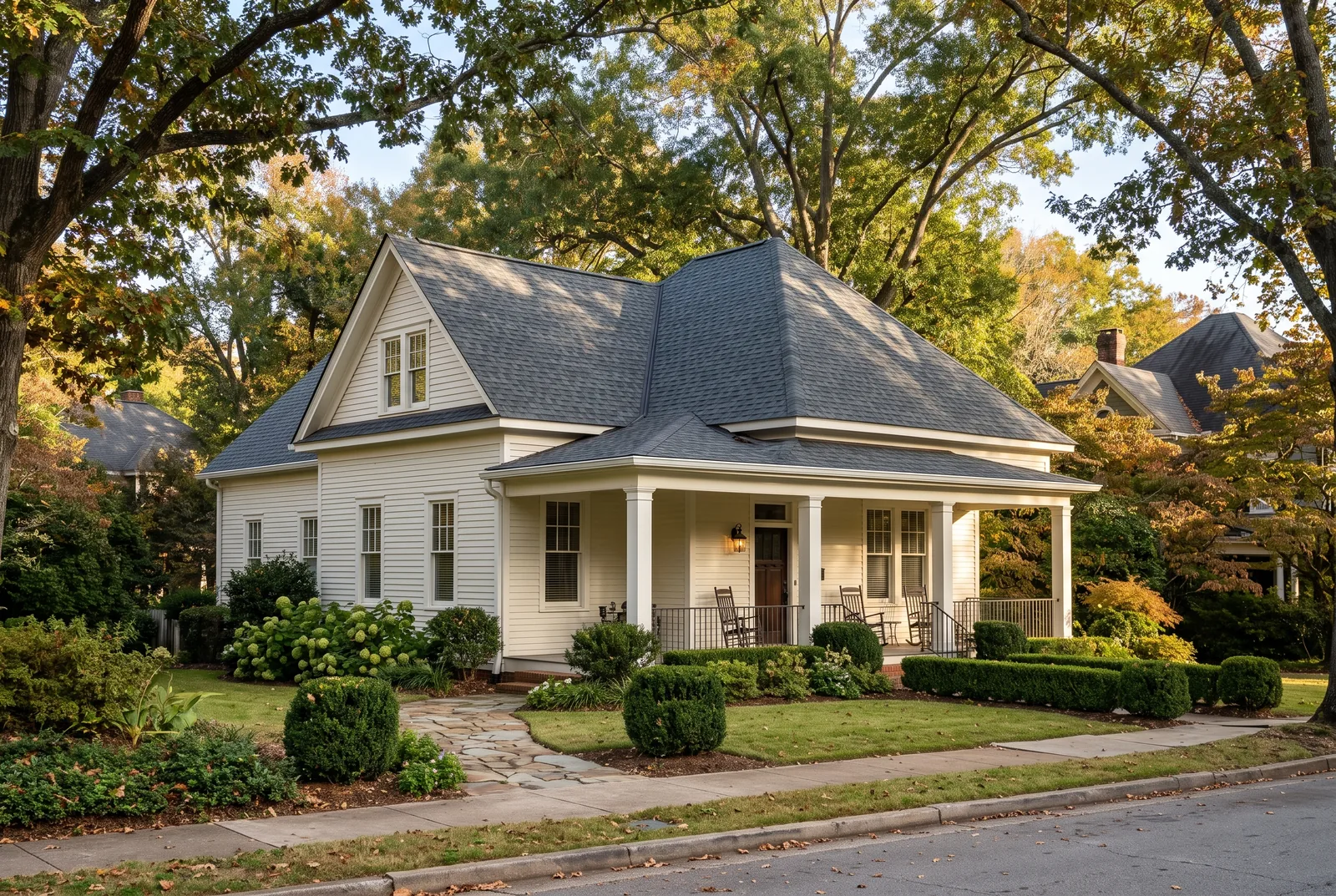 Architectural asphalt shingle roofing on an Athens-area home in North Georgia