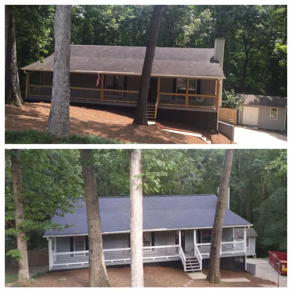 Before and after home exterior transformation