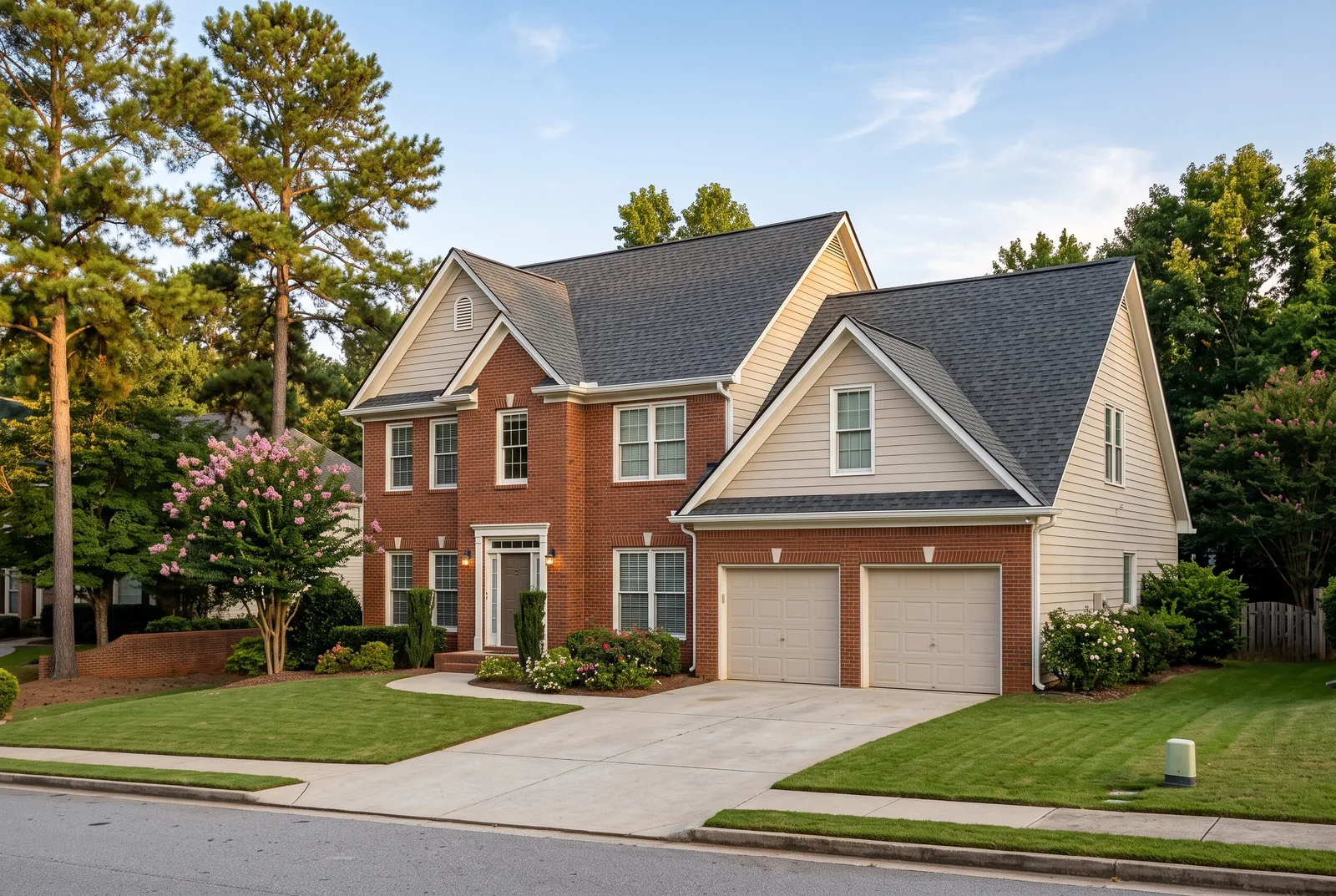 Architectural asphalt shingle roofing on a Bethlehem-area home in North Georgia