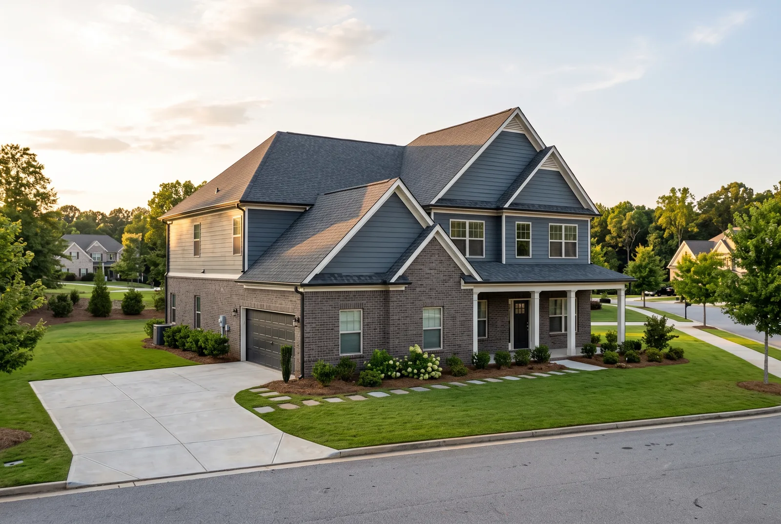 Architectural asphalt shingle roofing on a Hoschton home in North Georgia