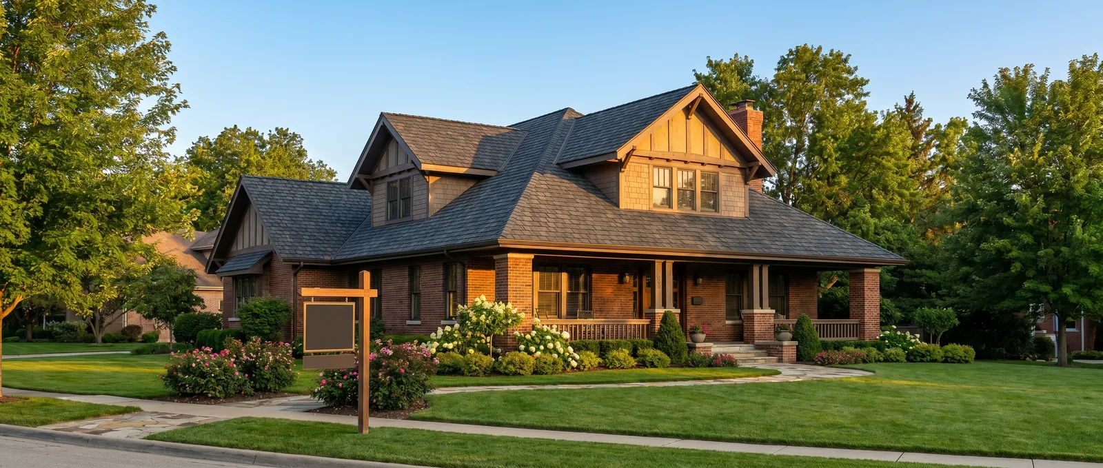 An upscale Georgia home with a new architectural shingle roof and strong curb appeal