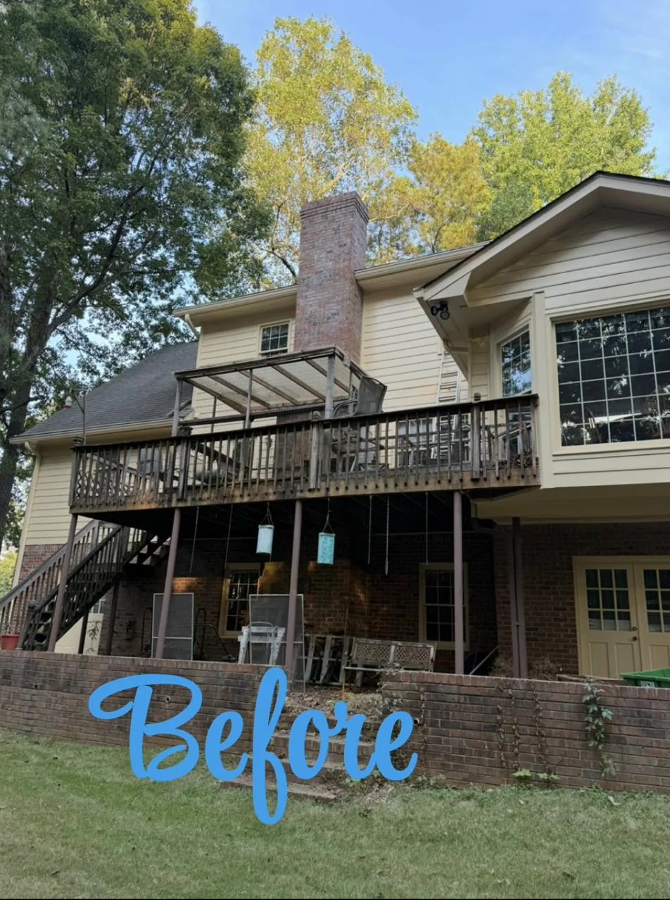 Worn deck before complete renovation